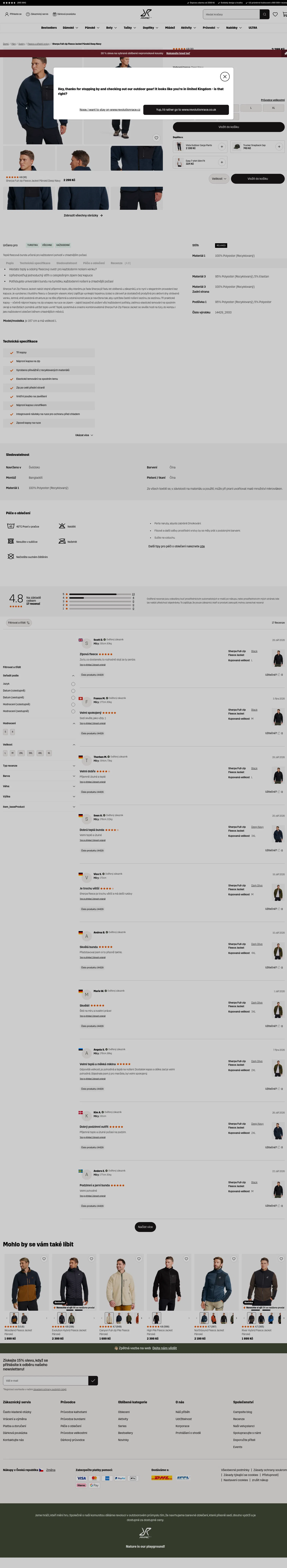 revolutionrace.cz/pani/svetry/fleecove/sherpa-full-zip-fleece-jacket-men on desktop, full screenshot