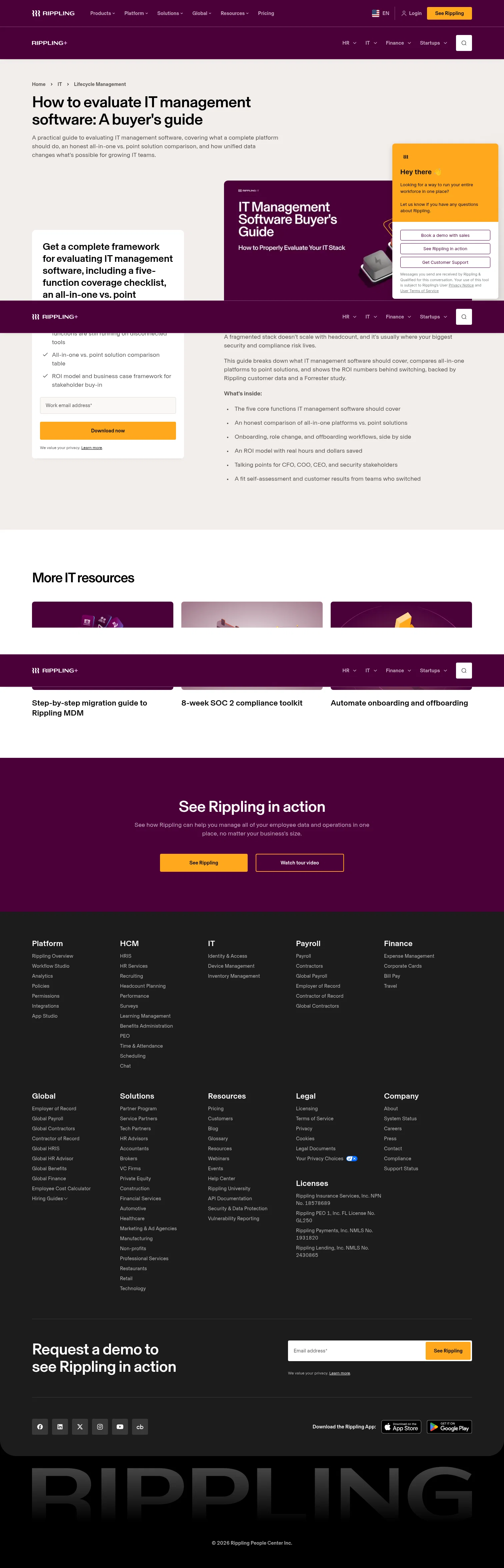 Rippling landing page