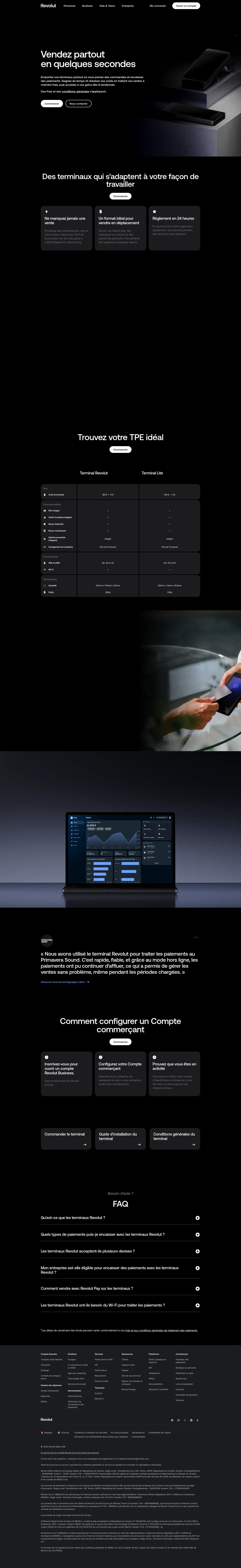 revolut.com/fr-BE/business/revolut-terminal on desktop, full screenshot