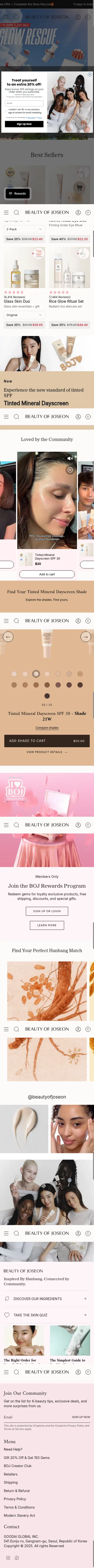 beautyofjoseon.com on mobile, full screenshot