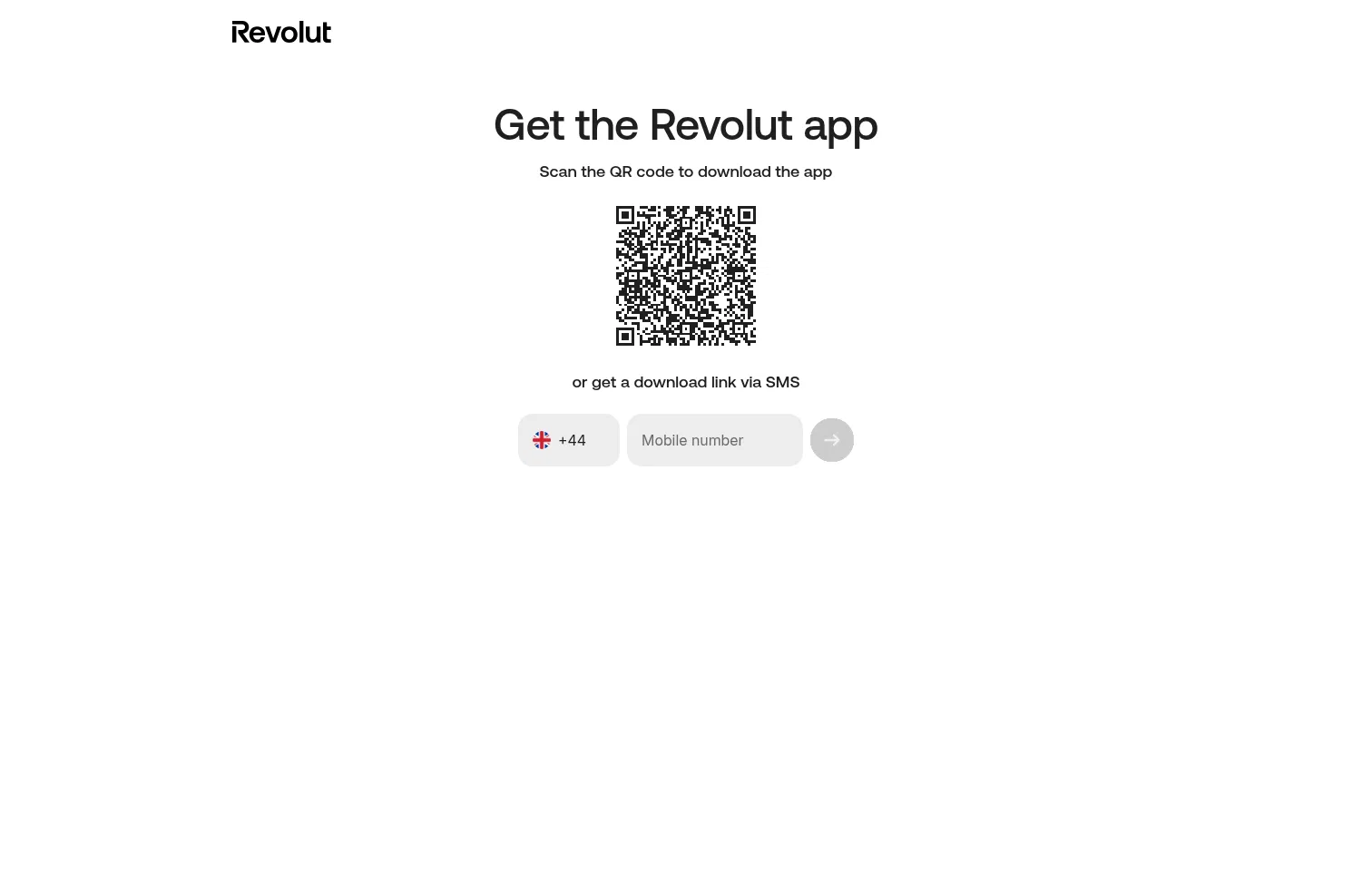 revolut.com/gettheapp on desktop, full screenshot