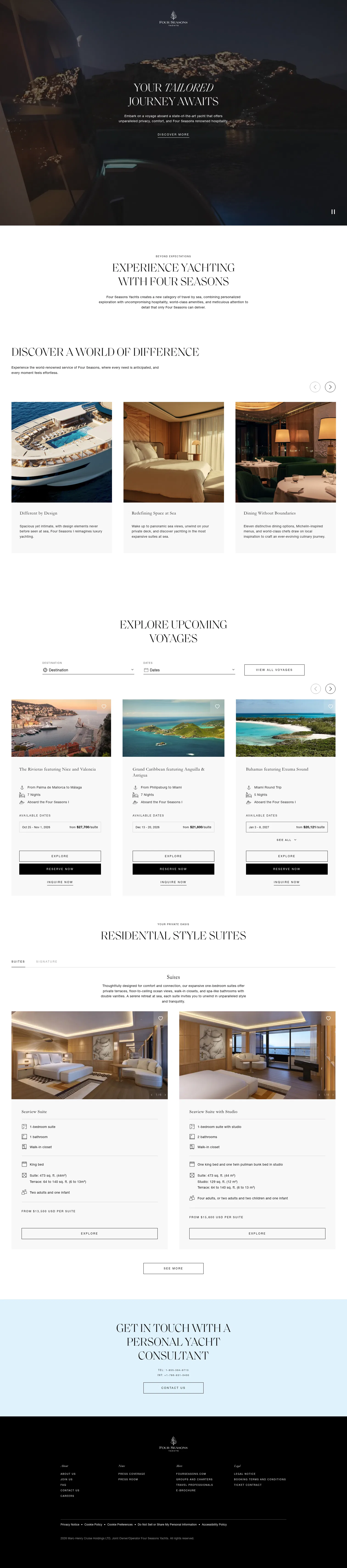 fourseasonsyachts.com/engage on desktop, full screenshot