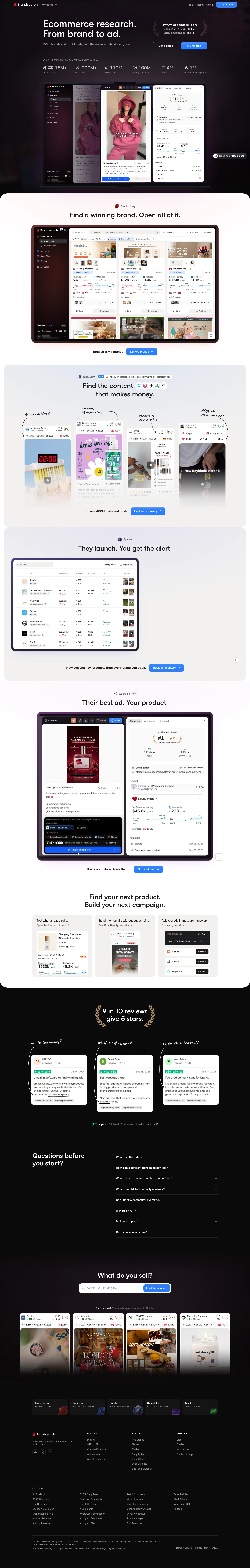 BrandSearch landing page