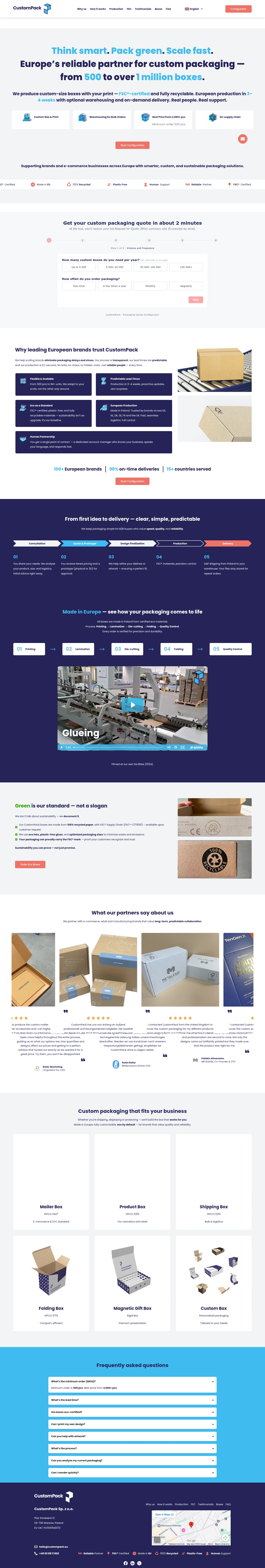 Custompack landing page