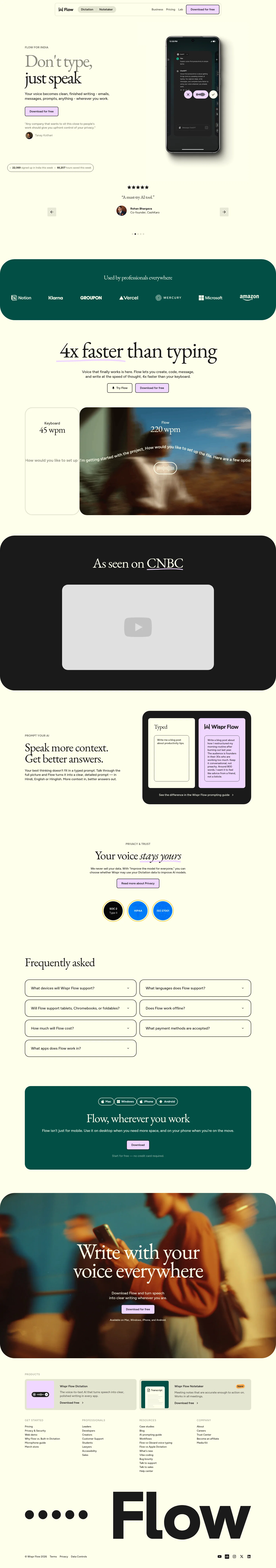 wisprflow.ai/india on desktop