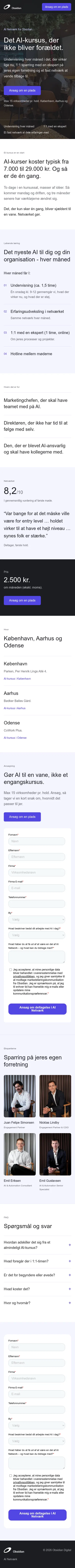 network.obsidianagency.com on mobile, full screenshot