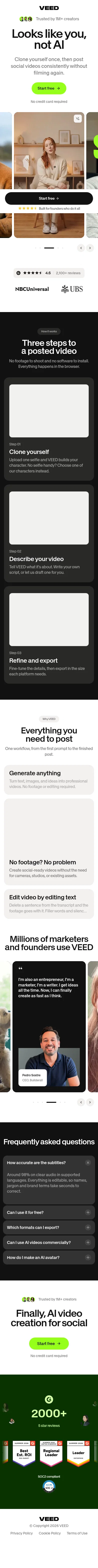 veed.io/paid-lp/narratives/founder on mobile