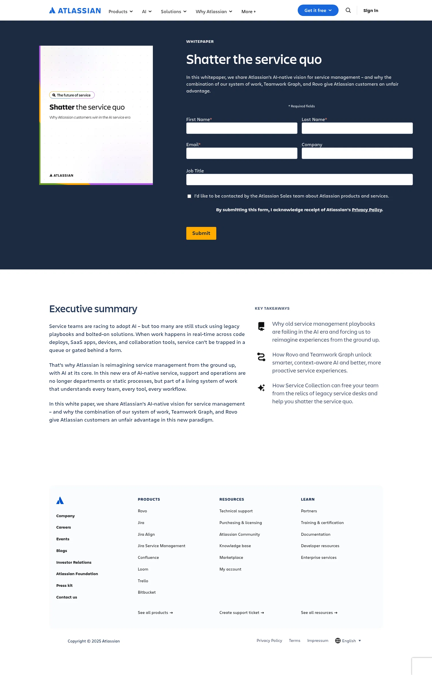 atlassian.com/whitepapers/ai-native-service on desktop