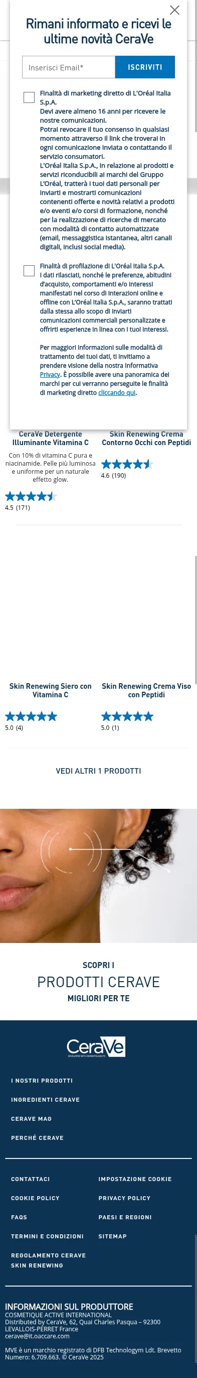 cerave.it/tutti-i-prodotti/antiage on mobile, full screenshot