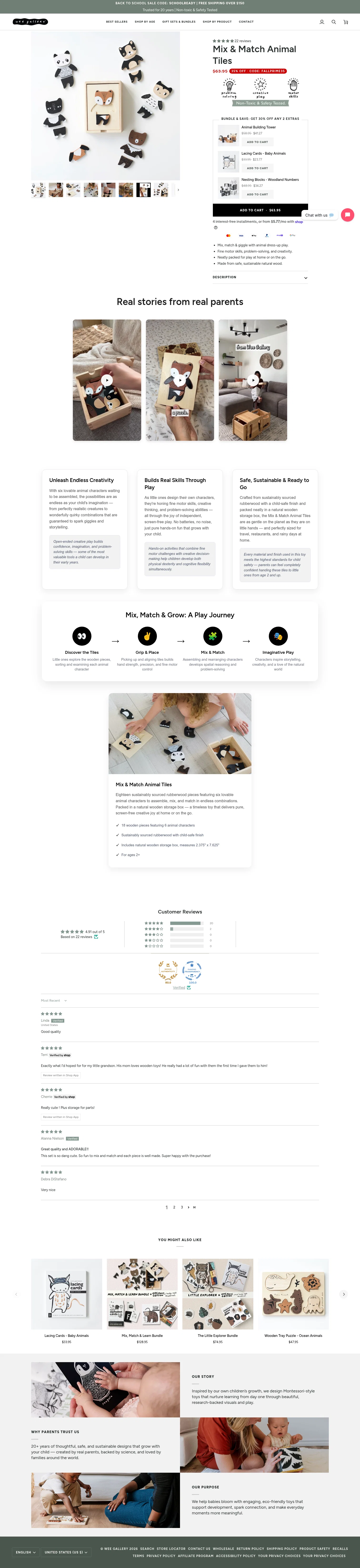 Wee Gallery landing page