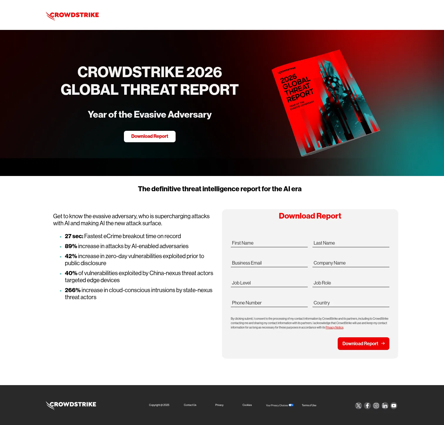 go.crowdstrike.com/2026-global-threat-report.html on desktop, full screenshot