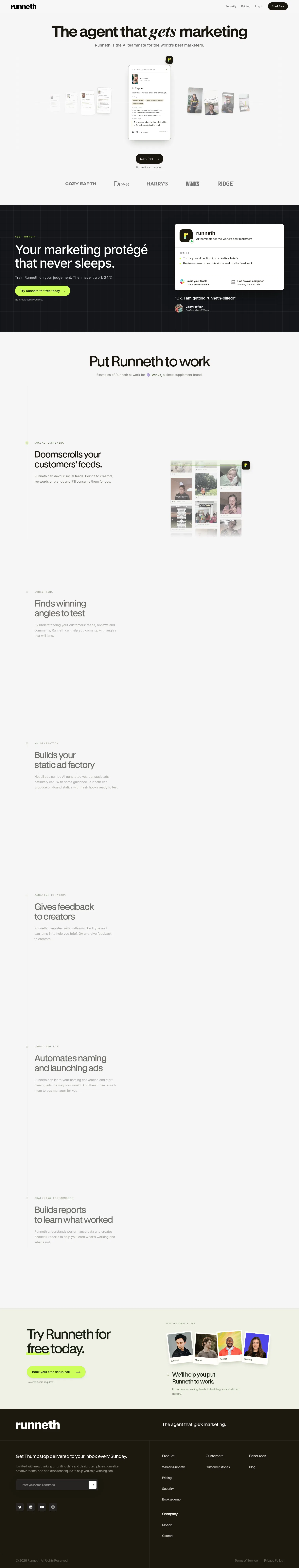 runneth.com on desktop, full screenshot