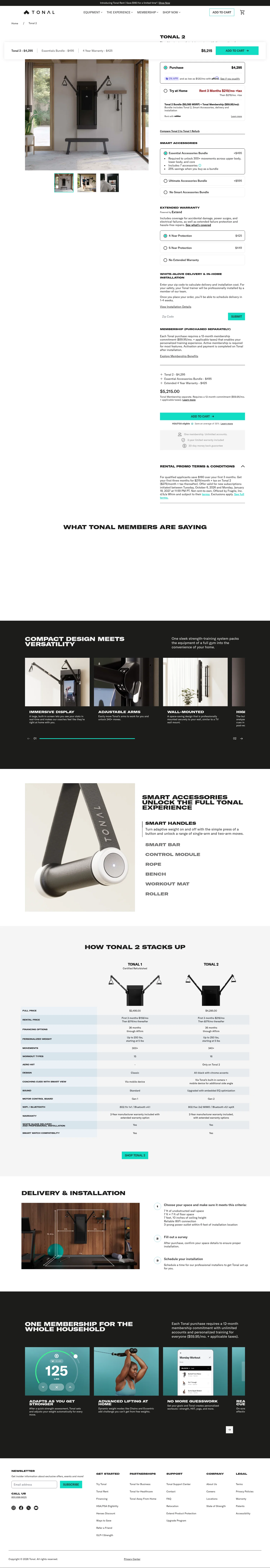 Tonal landing page