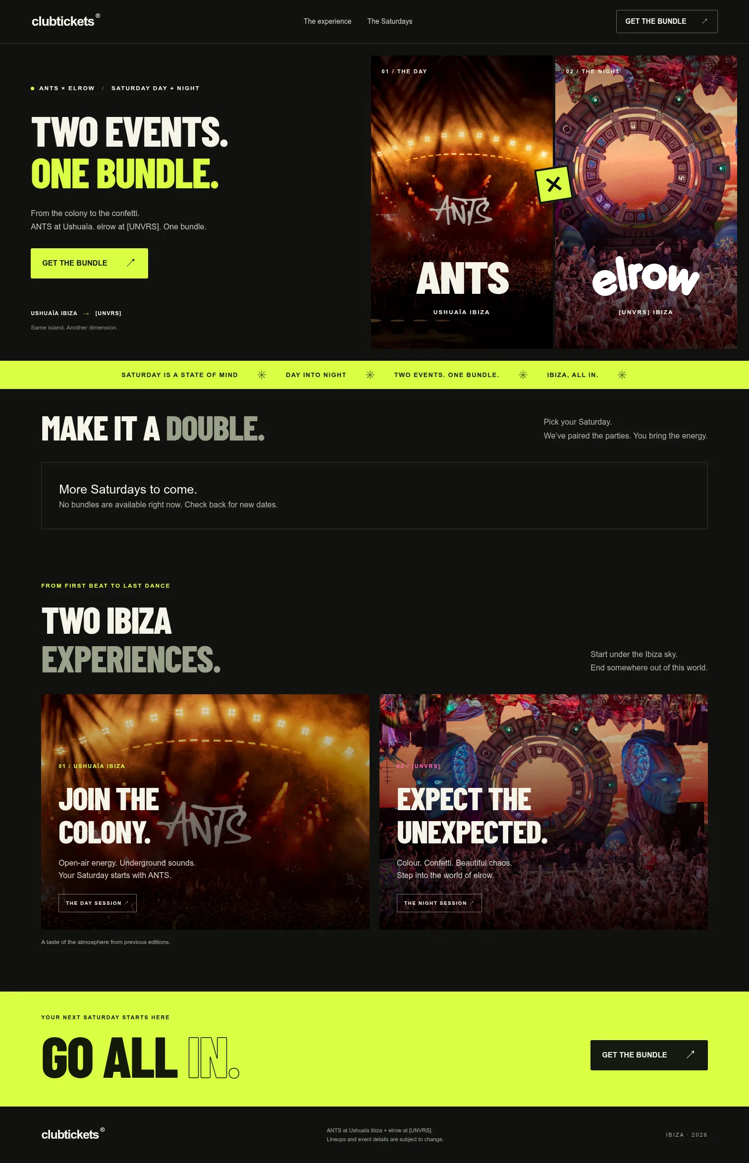 antsxelrow.clubtickets.com on desktop, full screenshot