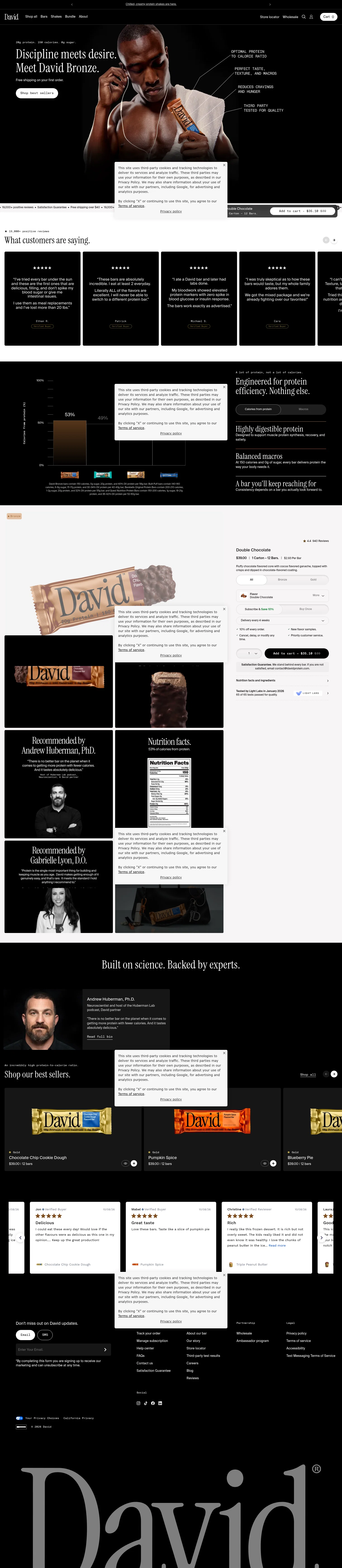 David Protein landing page