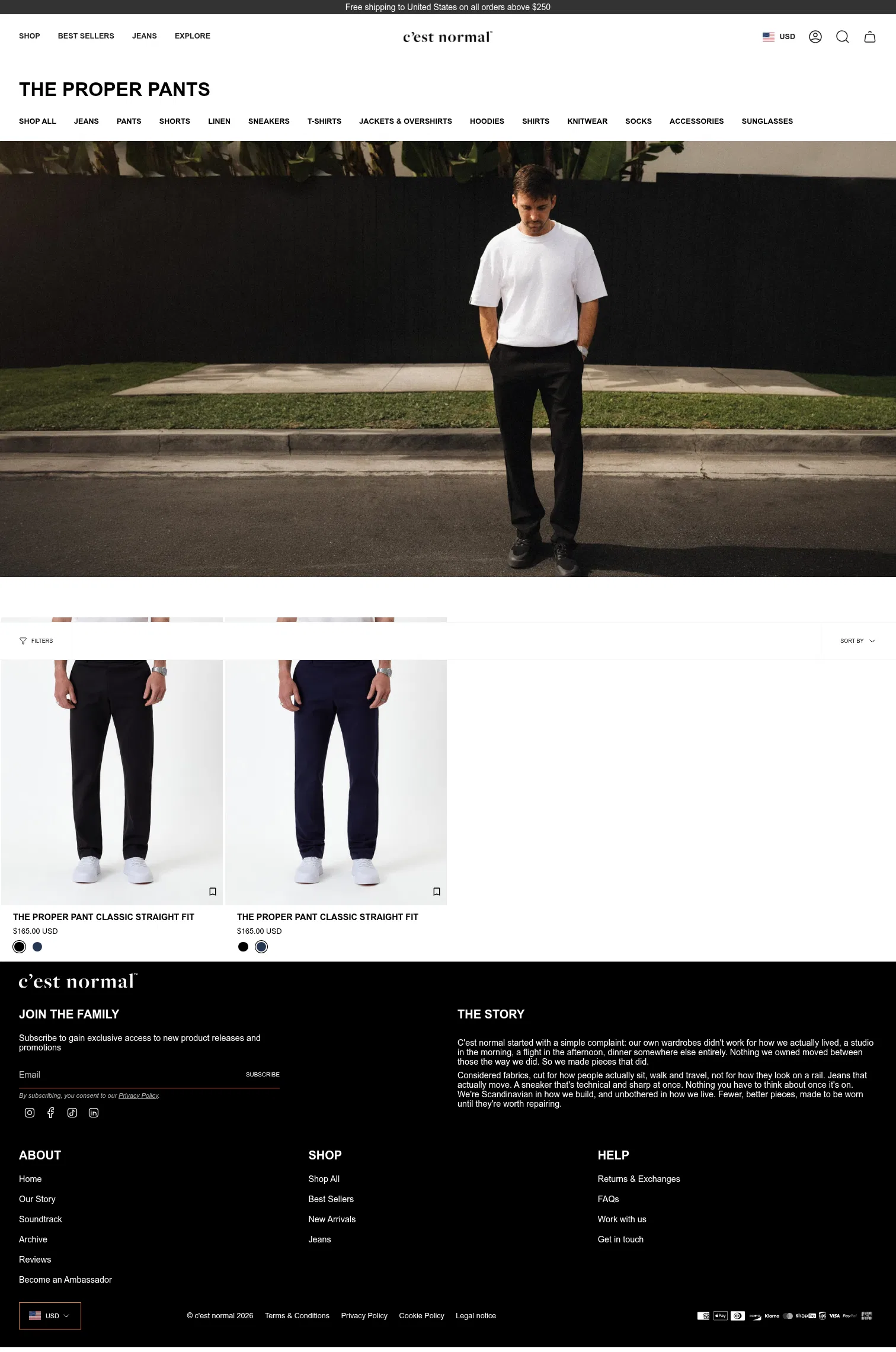 cestnormal.com/collections/the-proper-pants on desktop, full screenshot