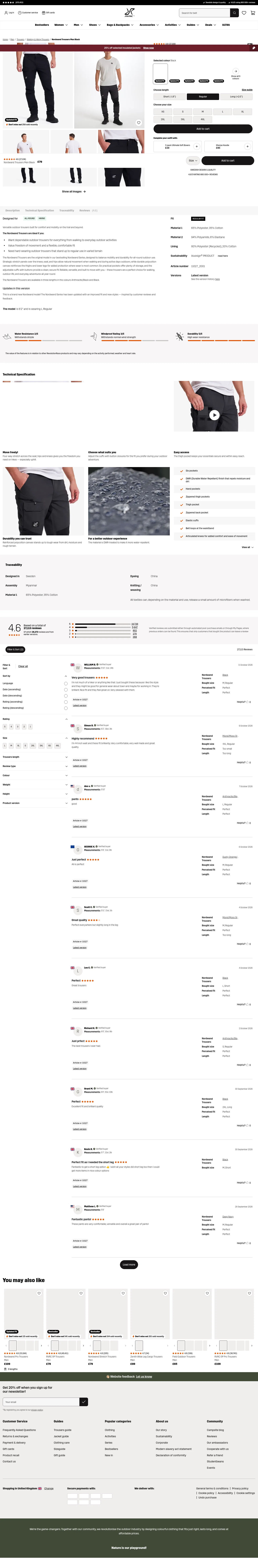 revolutionrace.co.uk/men/trousers/walking-hiking-trousers/nordwand-pants-men-2-0 on desktop, full screenshot