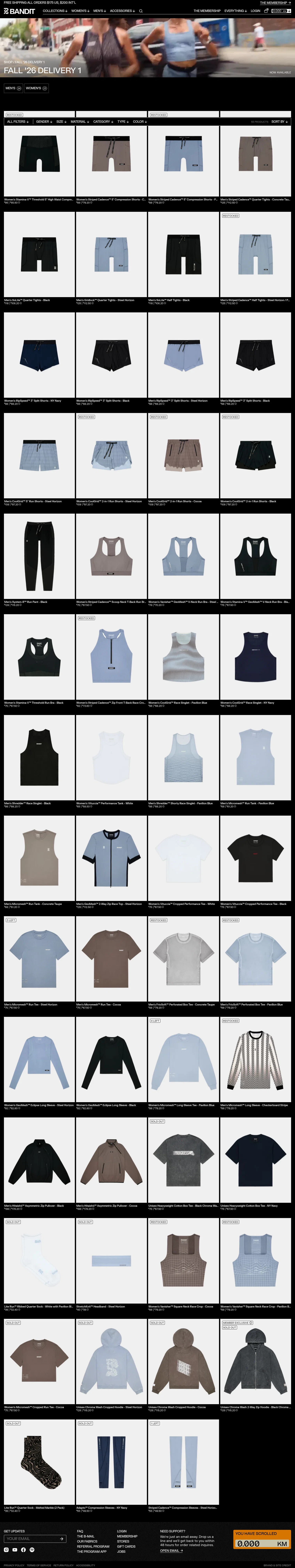 banditrunning.com/collections/fall-2026-delivery-1 on desktop