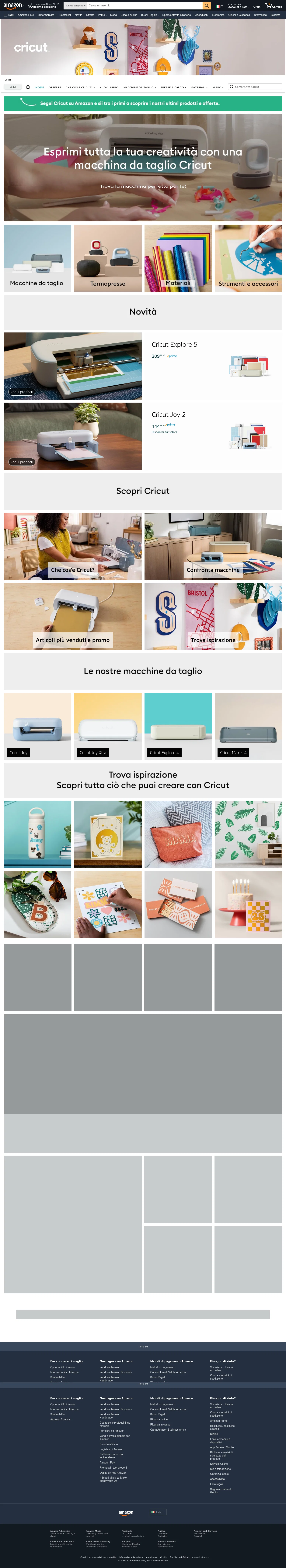 amazon.it/stores/Cricut/page/08FF925B-819D-41C7-81DC-20750E6FF9F7 on desktop