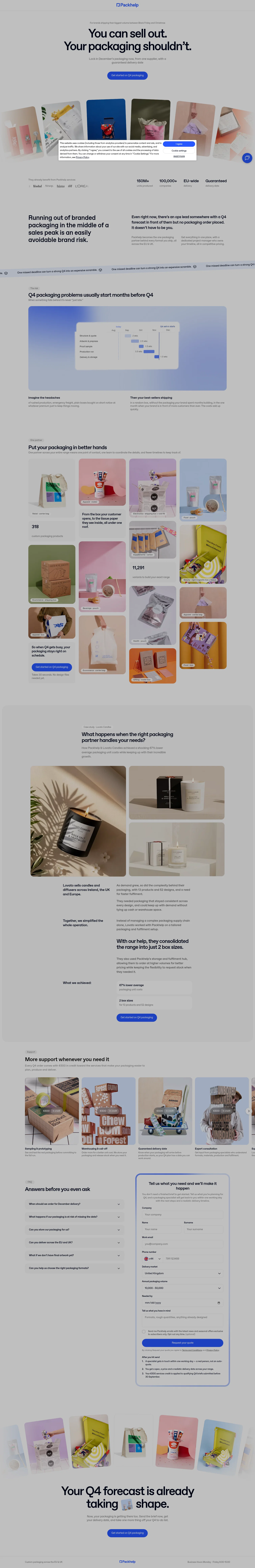 Packhelp landing page