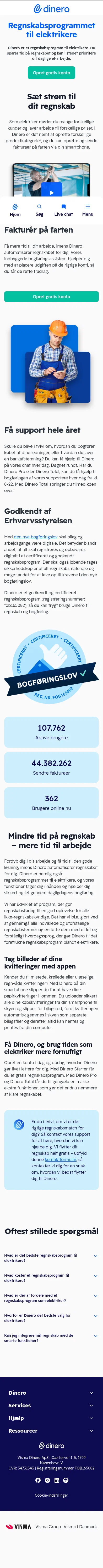 dinero.dk/hvem-er-dinero-for/elektrikere on mobile