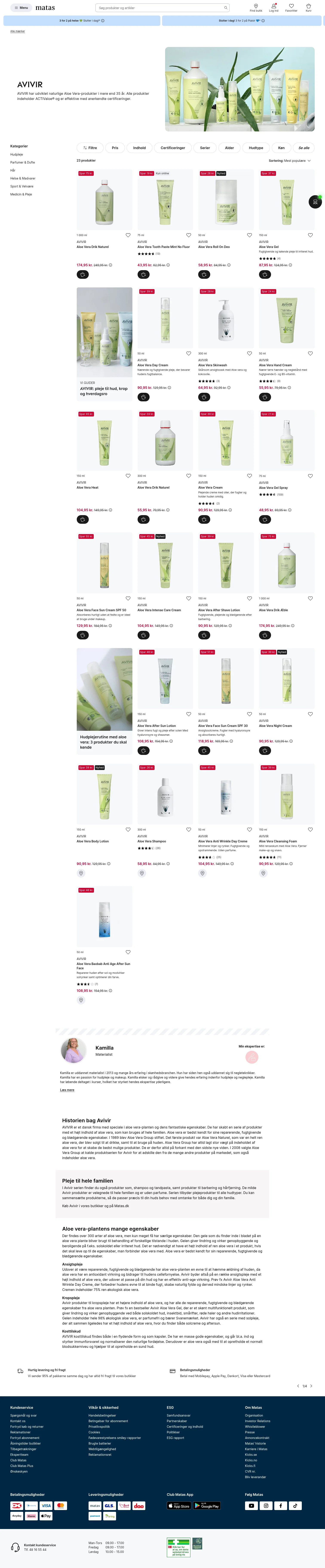 matas.dk/avivir-aloe-vera on desktop