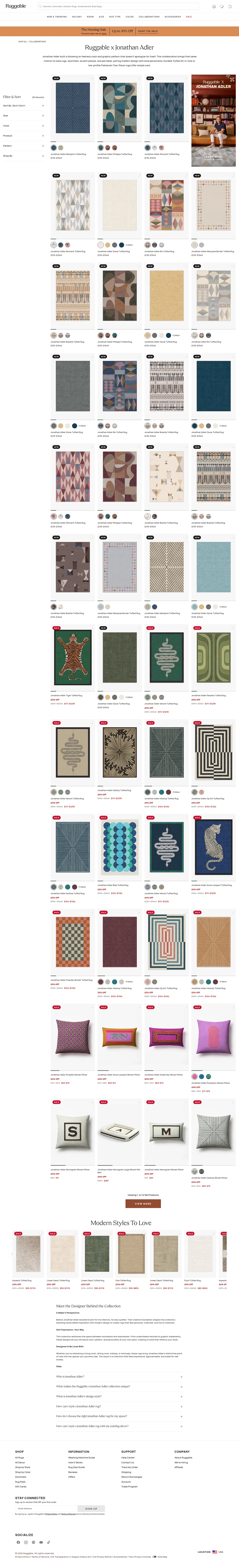 ruggable.com/collections/jonathan-adler on desktop, full screenshot