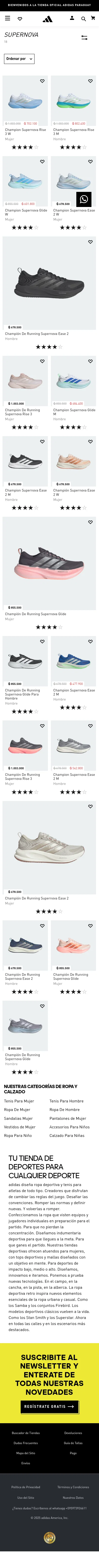 adidas.com.py/supernova on mobile