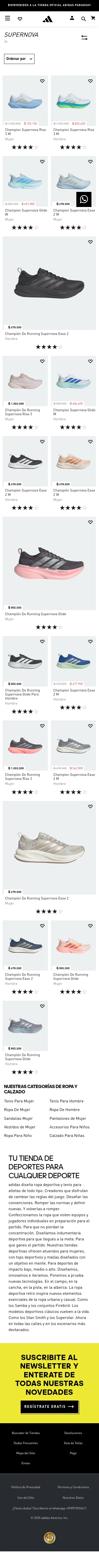 adidas.com.py/supernova on mobile, full screenshot