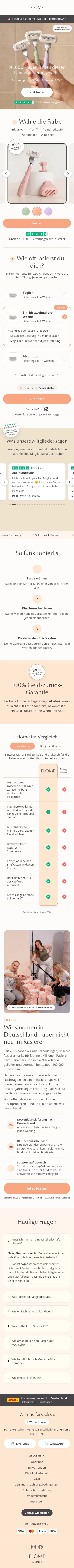 elome.com/de-de/campaigns/ab-aug-v1 on mobile, full screenshot
