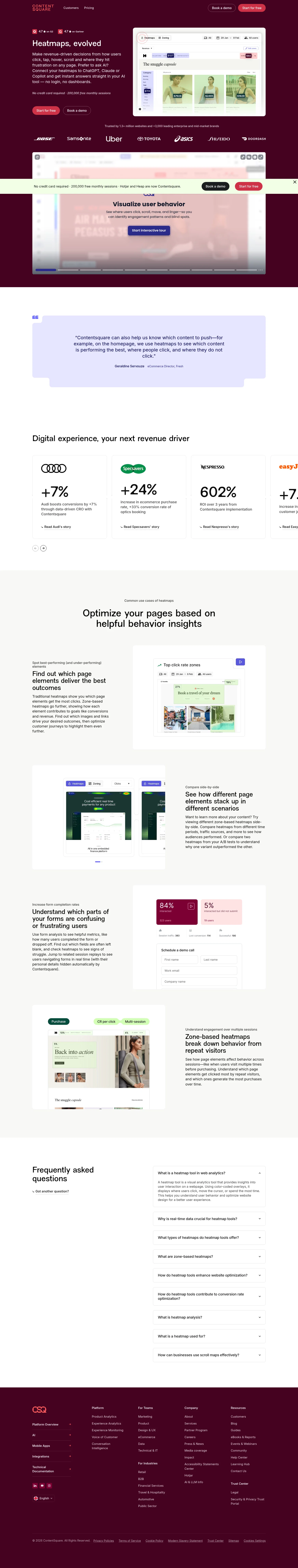 Contentsquare landing page