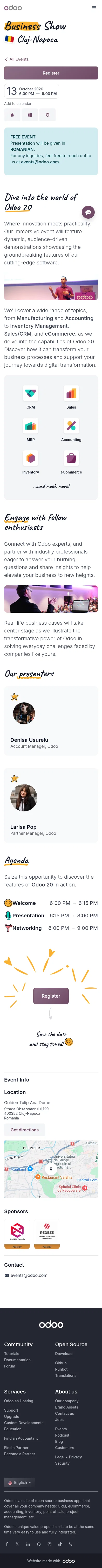 odoo.com/event/business-show-cluj-11771/register on mobile
