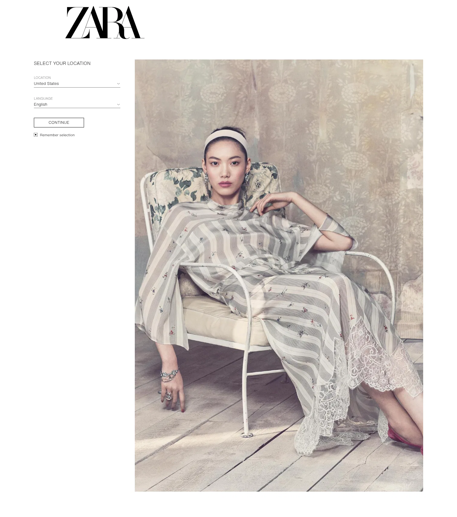 zara.com on desktop, full screenshot