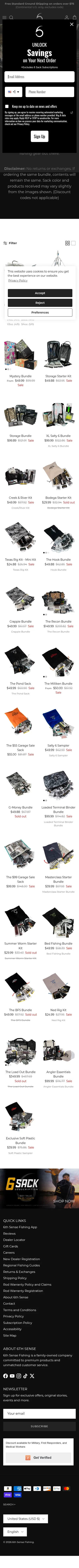 6thsensefishing.com/collections/bundles on mobile, full screenshot