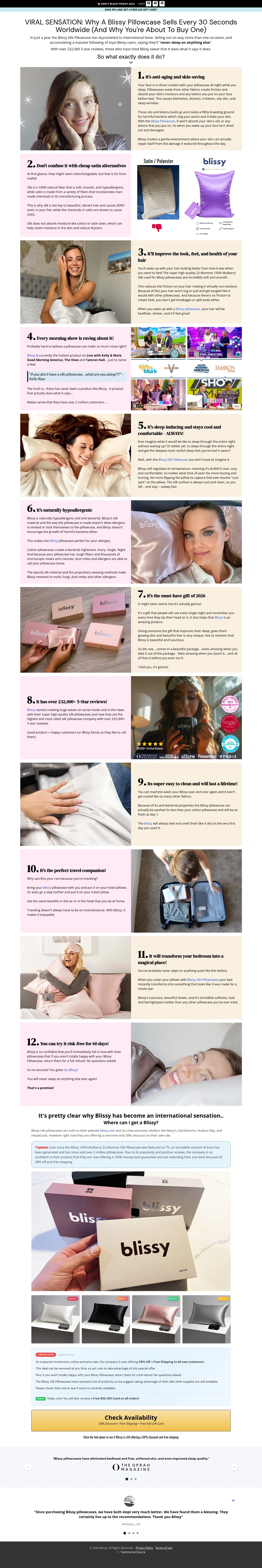 Blissy landing page