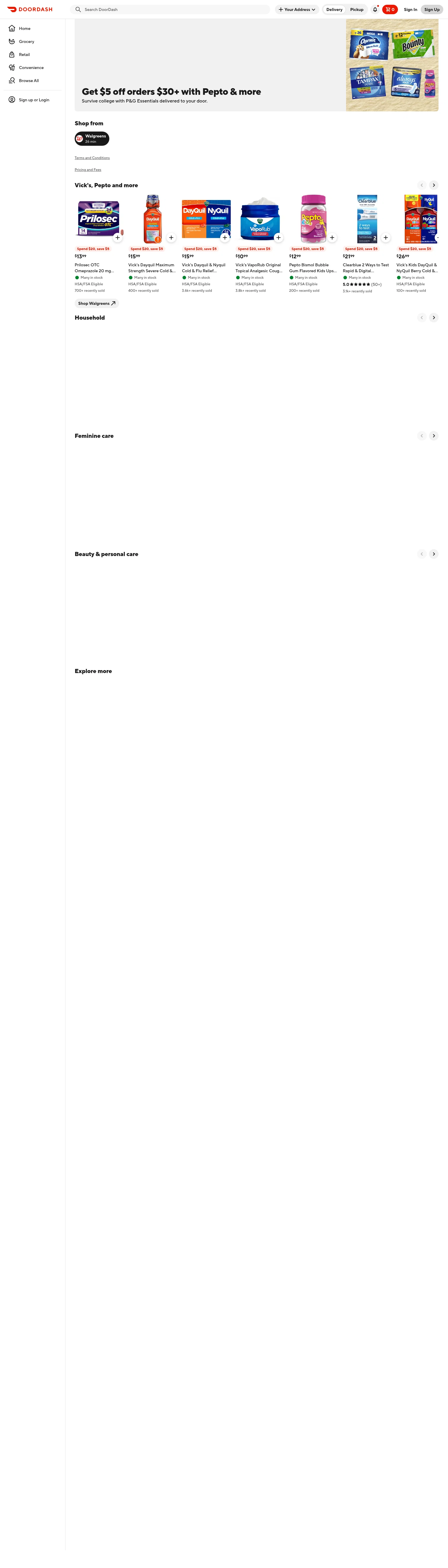 doordash.com/brand/pg-walgreens-survivecollege on desktop