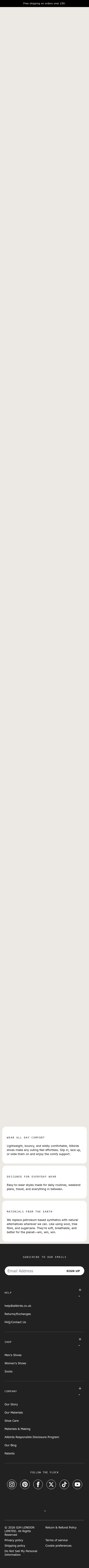 allbirds.co.uk on mobile, full screenshot
