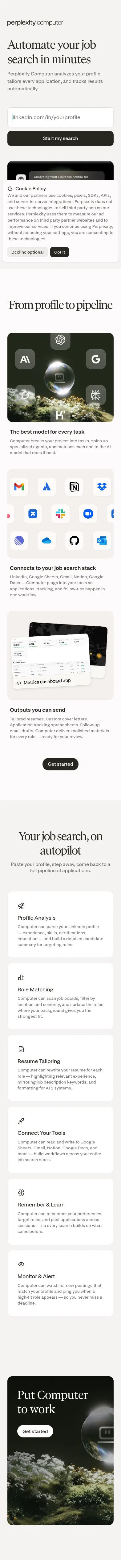 perplexity.ai/gen/computer/job-applications on mobile, full screenshot