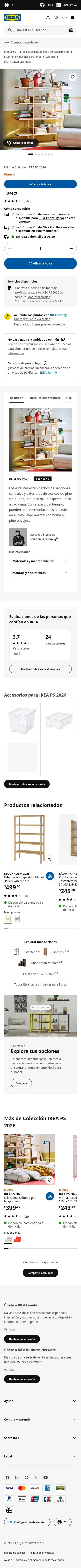 ikea.com/us/es/p/ikea-ps-2026-estanteria-pino-50616816 on mobile, full screenshot