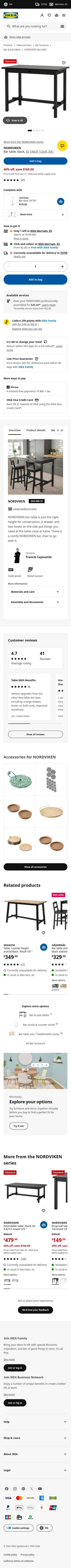 ikea.com/us/en/p/nordviken-bar-table-black-00368814 on mobile, full screenshot