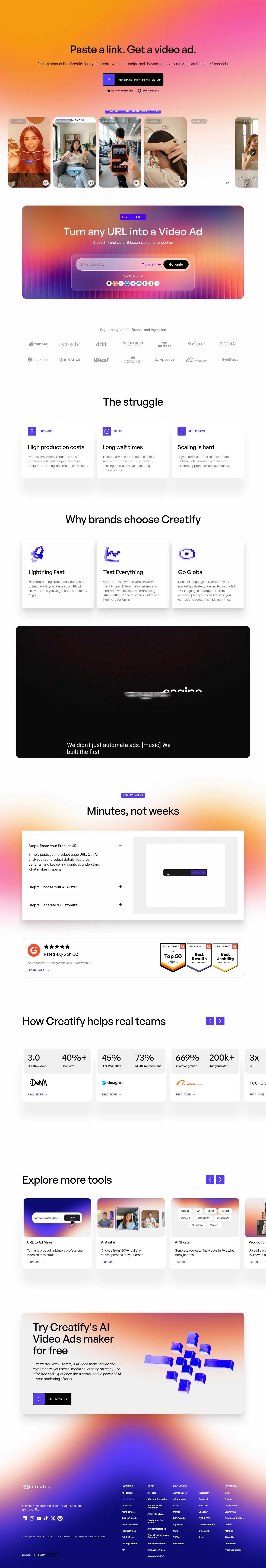 creatify.ai/features/url-to-video on desktop