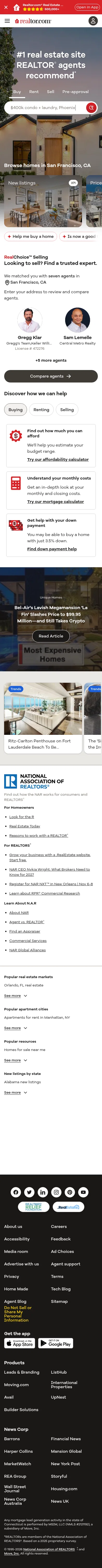 realtor.com on mobile
