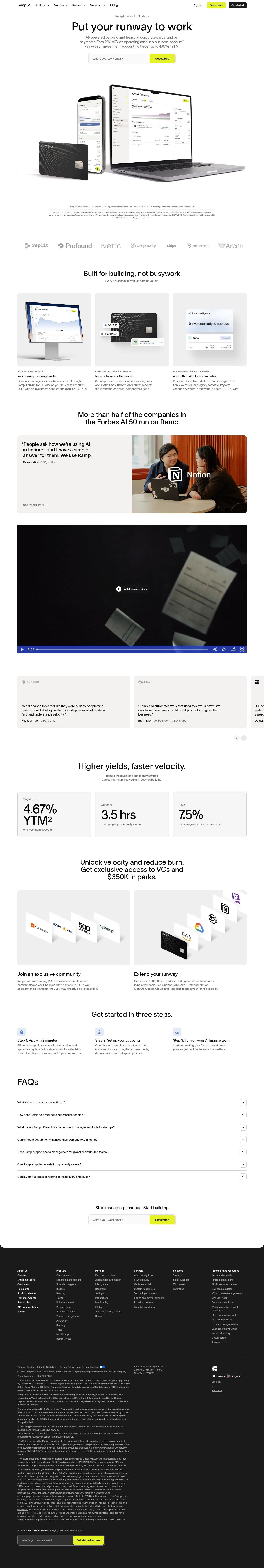 ramp.com/startups on desktop, full screenshot