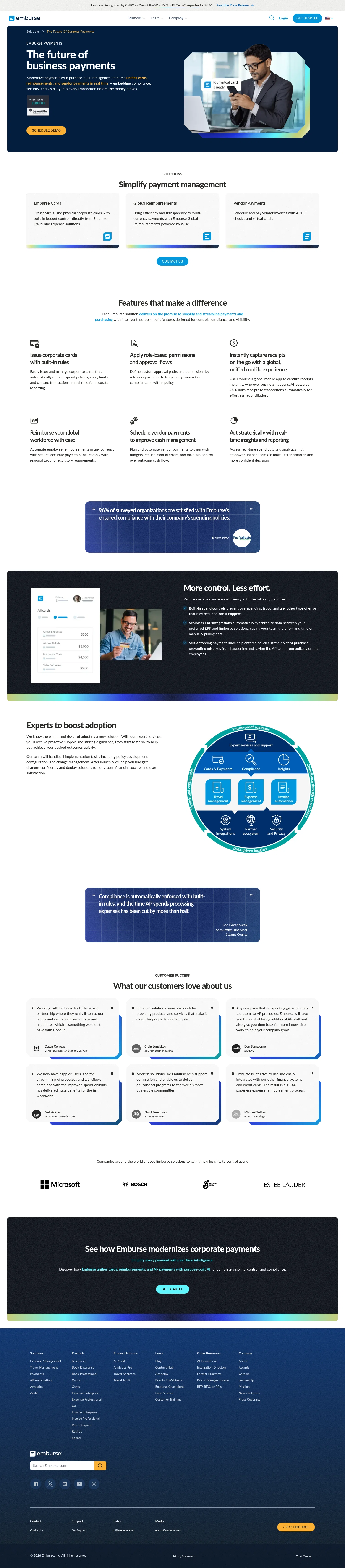 Emburse landing page