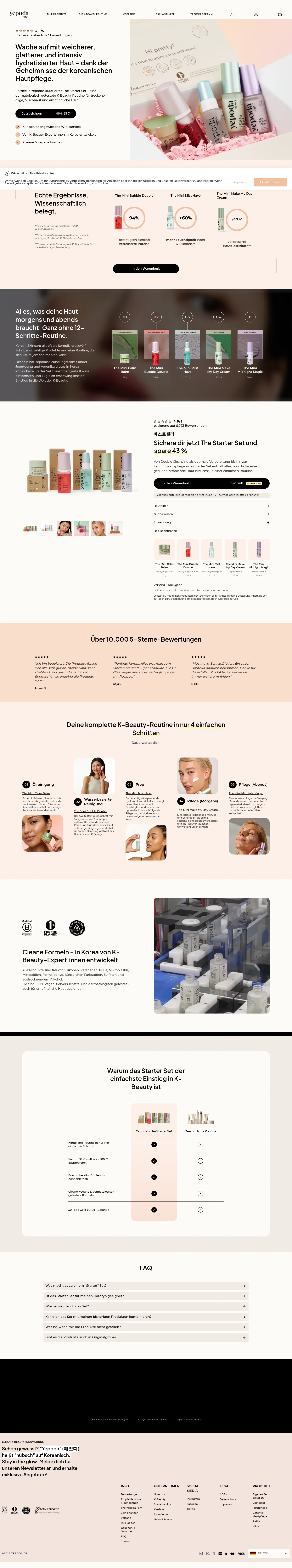 Yepoda landing page