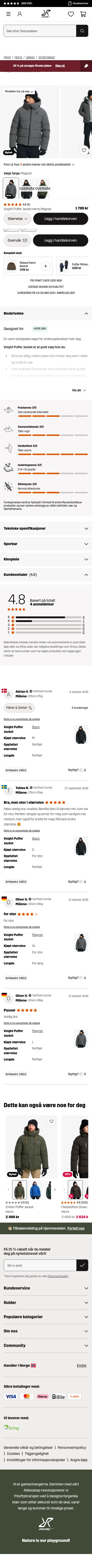 revolutionrace.no/herre/jakker/vinterjakker/voight-puffer-jacket-men on mobile, full screenshot