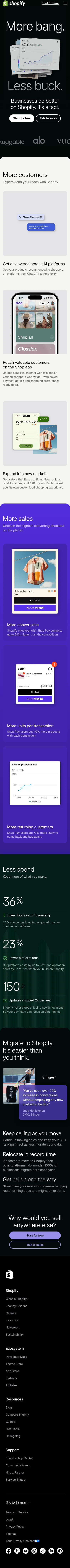 shopify.com/sell on mobile