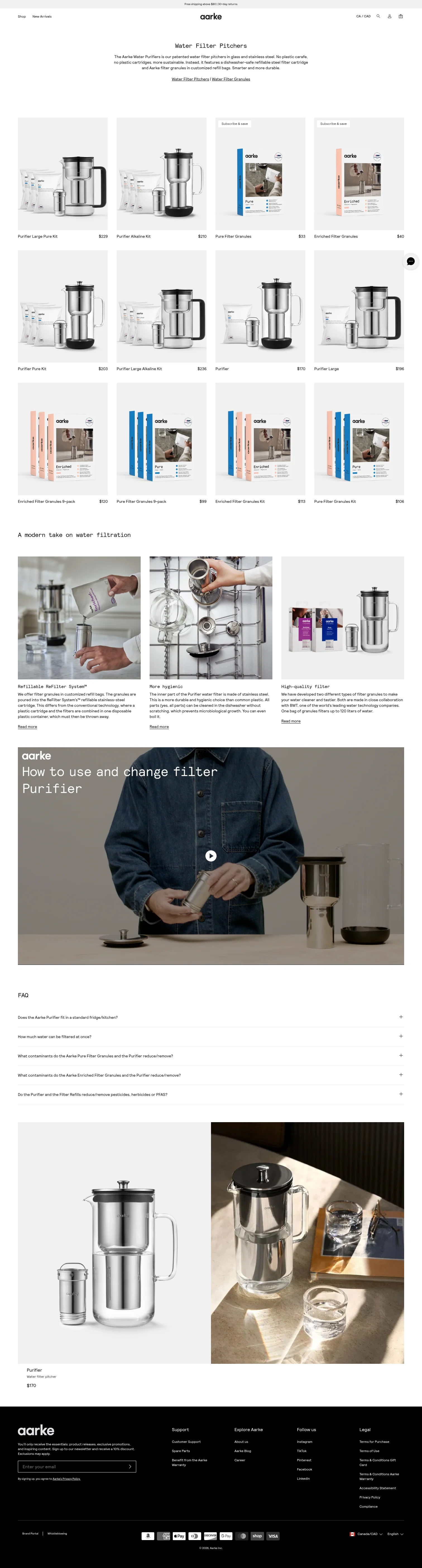 Aarke landing page