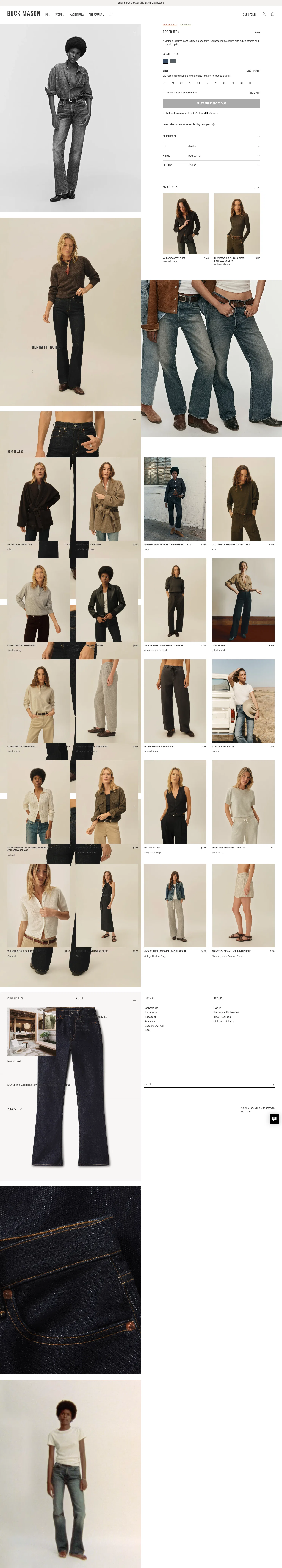 buckmason.com/products/d045-roper-jean on desktop, full screenshot