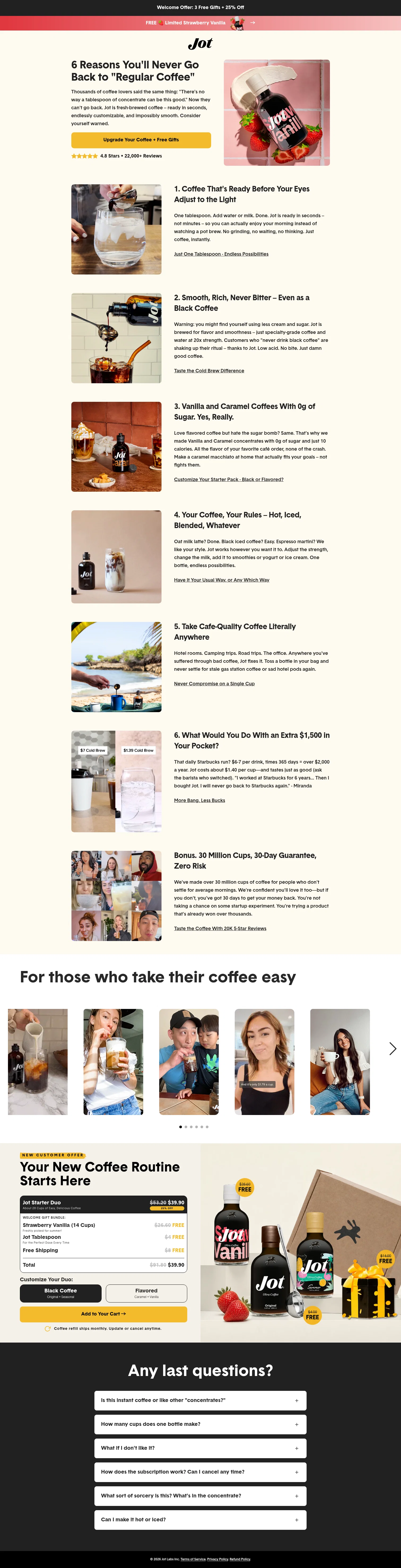 Jot landing page